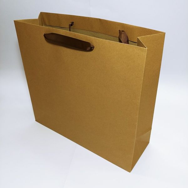  Brown Kraft Ribbon Handles Bag - XLarge