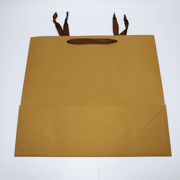 Brown Kraft Ribbon Handles Bag - XLarge