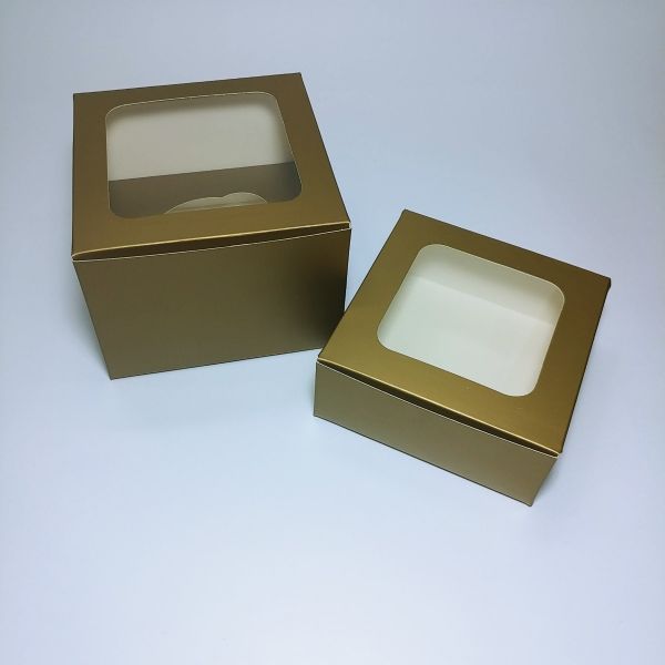 Gold Matt Box with PVC Window ( 50 Pcs )