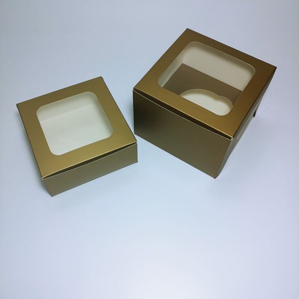 Gold Matt Box with PVC Window ( 50 Pcs )