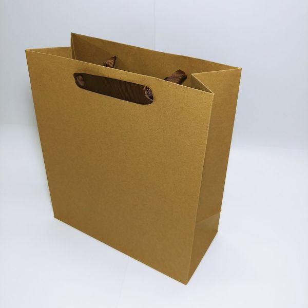Brown Kraft With Ribbon Handles Bag 