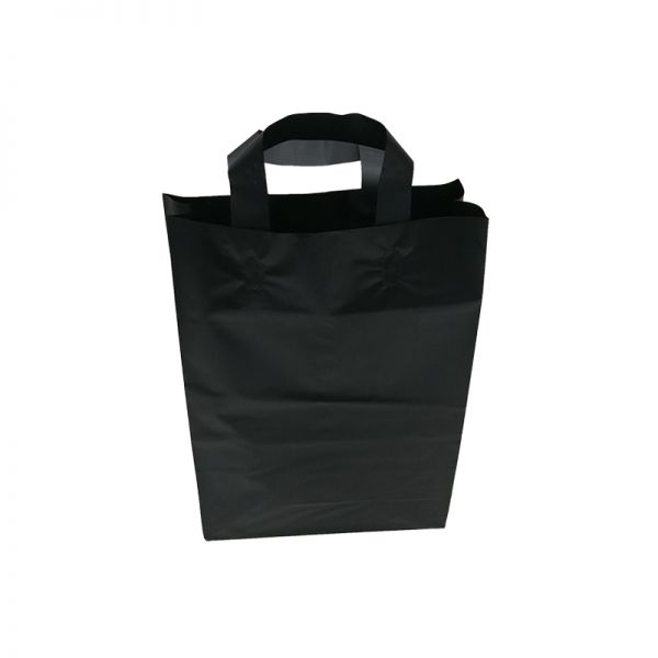 Black HDPE Soft Loop Handles Plastic Bag with Baseboard (100pcs per pack)