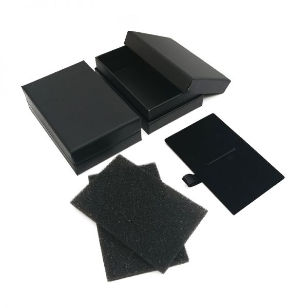 Black Matt Rigid Box with Velvet and Sponge Inserts