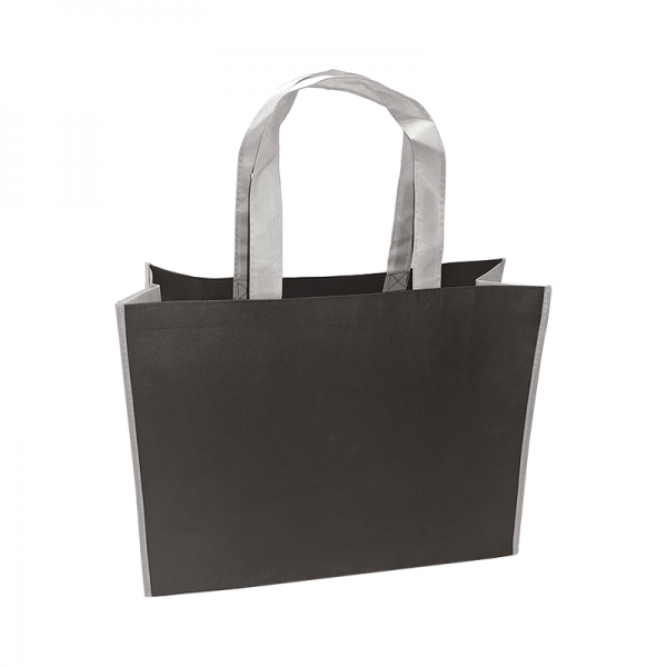 Black Non Woven Bag with Grey Side Panel and Handles [X Large]