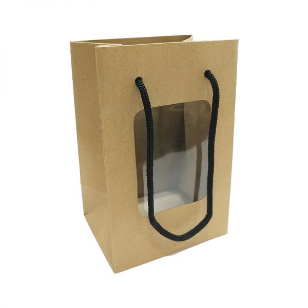 Brown Kraft Paper with PVC Window Bag  - XSmall 