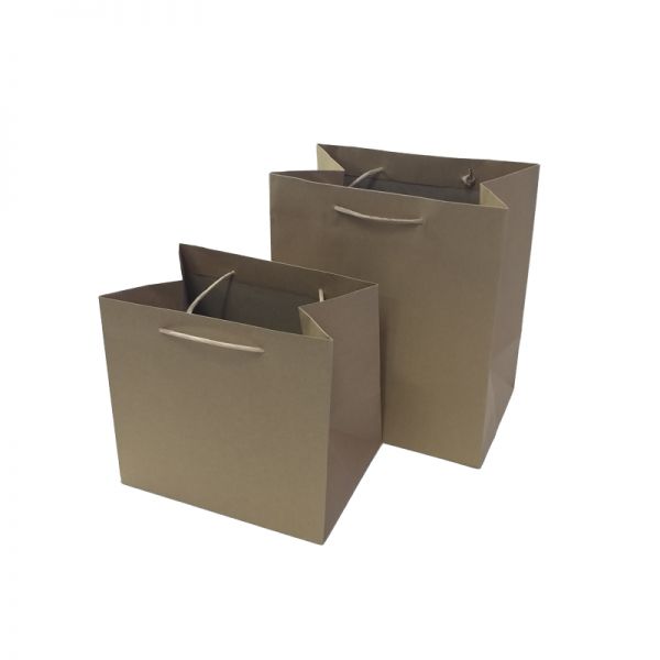 Big Base Brown Kraft Bag with Paper Twisted Handles and Baseboard  (100pcs)