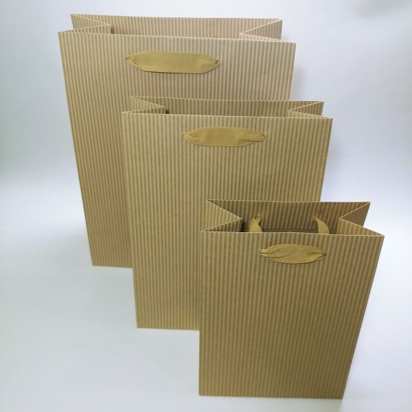 Brown Kraft White Stripes Paper Bag