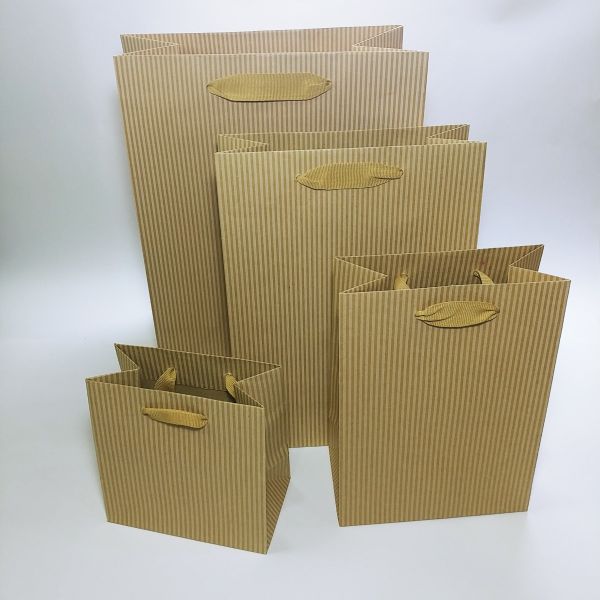 Brown Kraft White Stripes Paper Bag