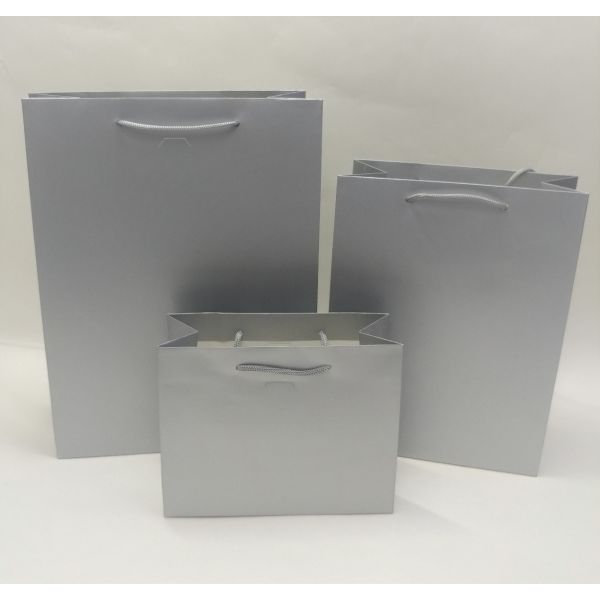 Silver Matt Rope Handles Paper Bag