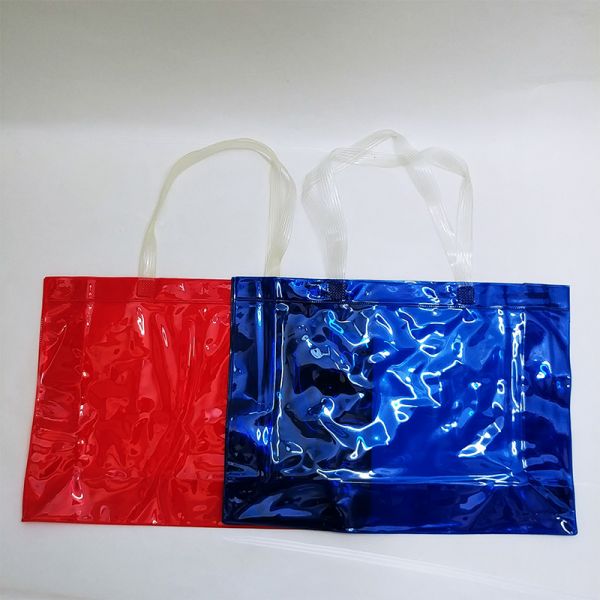 Red or Blue Soft PVC Bag with Flat Handles