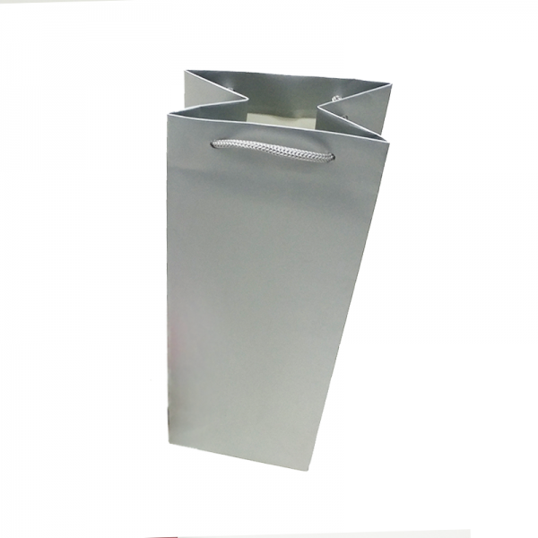 Silver Matt Single Wine Bag