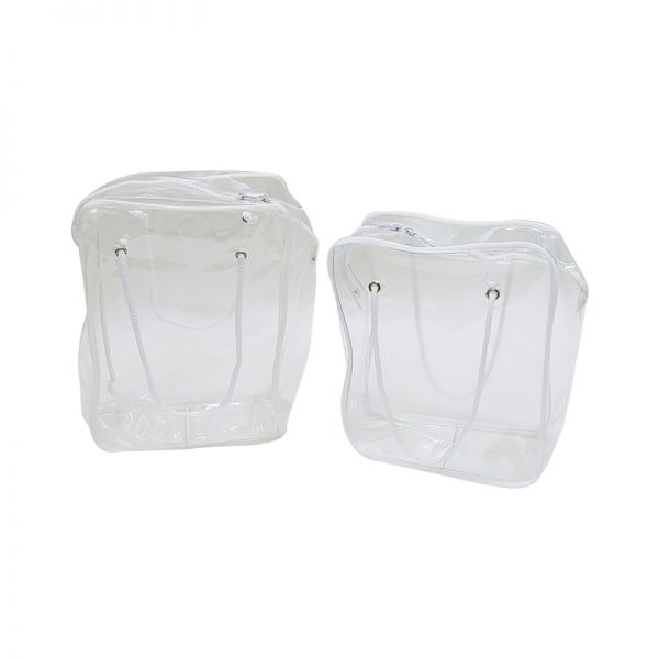 Transparent Soft PVC Bag with Zipper and Rope Handles