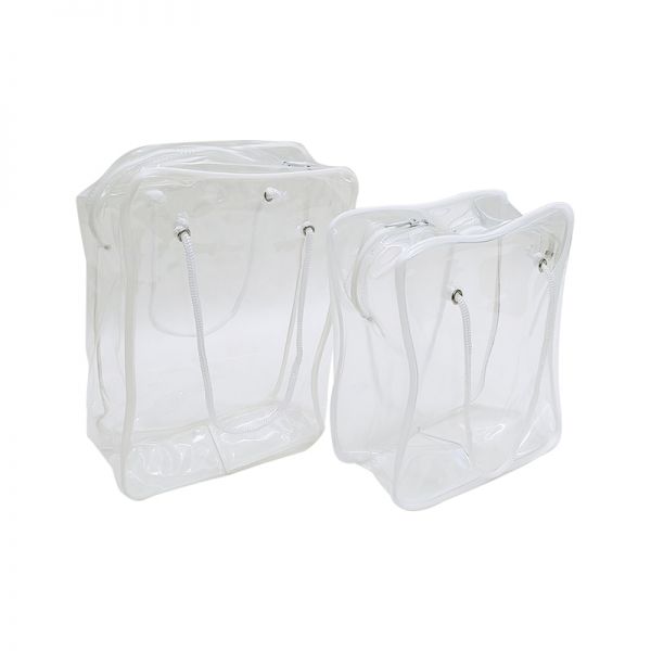 Transparent Soft PVC Bag with Zipper and Rope Handles