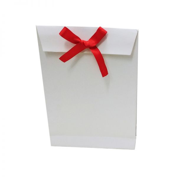 White Matt Envelope Bag with Ribbon 