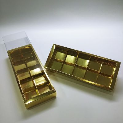  Gold Foil Box with PVC Sleeve Cover and Partition 