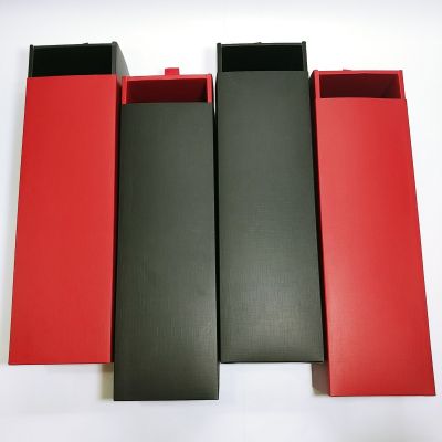Matt Black and Red Texture Single Wine  Drawer Box 