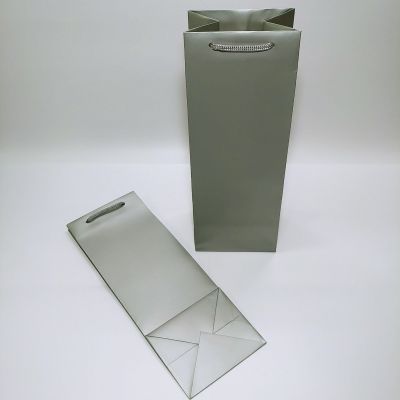 Silver Matt Single Wine Bag