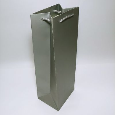 Silver Matt Single Wine Bag