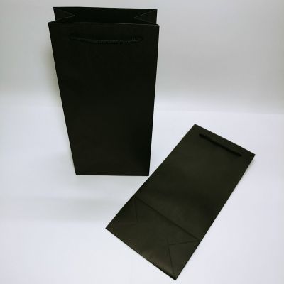 Black Brown Kraft Double Wine Bag 