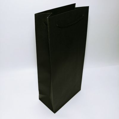 Black Brown Kraft Double Wine Bag 
