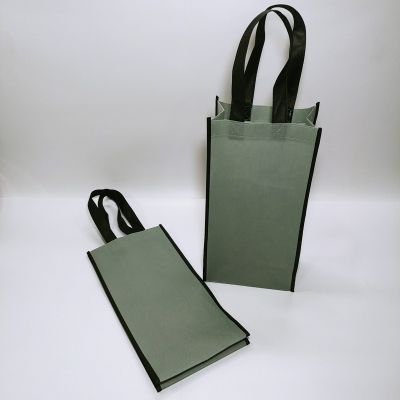 Grey Double Wine Non Woven Bag with PP Baseboard 