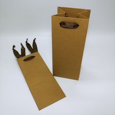 Brown Kraft Ribbon Handles Bag - Small