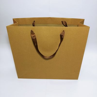  Brown Kraft Ribbon Handles Bag - XLarge