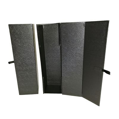 Black Texture Single Wine Rigid Magnetic Box