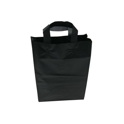 Black HDPE Soft Loop Handles Plastic Bag with Baseboard (100pcs per pack)