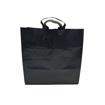 Black HDPE Soft Loop Handles Plastic Bag with Baseboard (100pcs per pack)