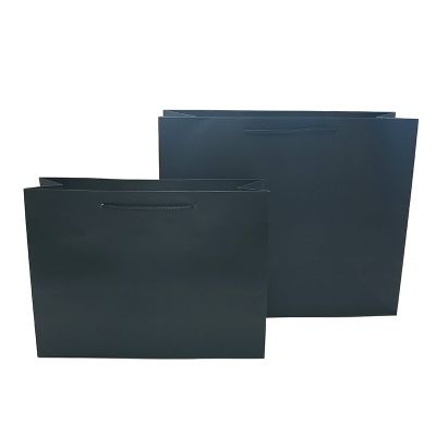 Matt Black Long Rope Handles Paper Bag 