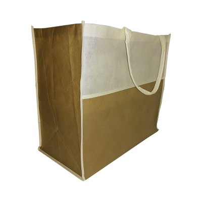 Brown and Beige  Non Woven Bag with PP Baseboard [XX Large]