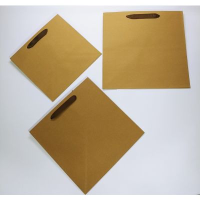 Big Base Brown Kraft Ribbon Handles Bag (100pcs) 