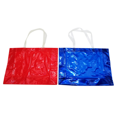 Red or Blue Soft PVC Bag with Flat Handles