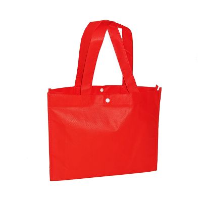 Red Non Woven Bag with Button Closure